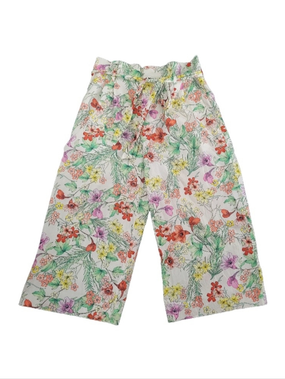 🎈ZARA Woman Wide-leg Floral High Waist Pants XL Spring Boho-chic - Picture 2 of 13